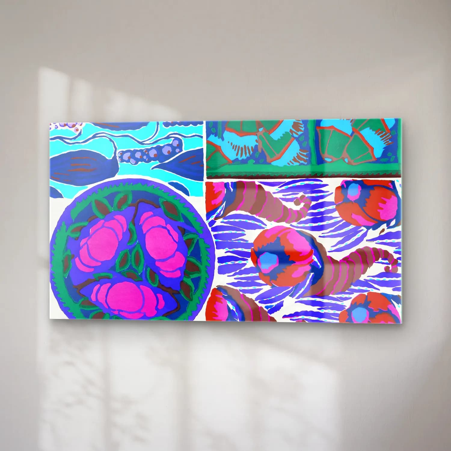 E.A. Séguy – Vintage floral patterns, Art Nouveau flower pochoir stencil… No. 6 cam tablo — sağ açıdan görünüm