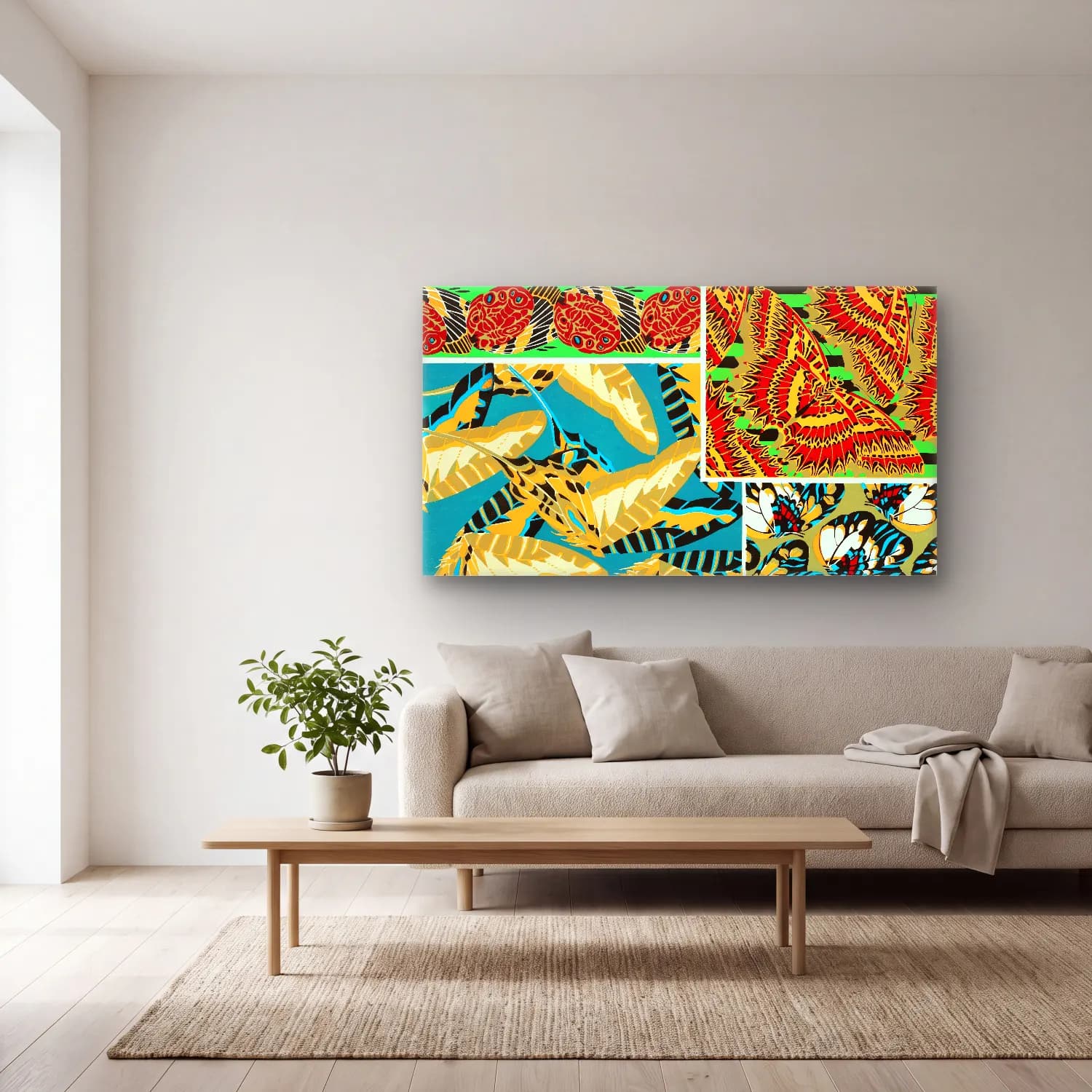E.A. Séguy – vintage butterflies pattern art deco from Papillons cam tablo — açık renk salonda