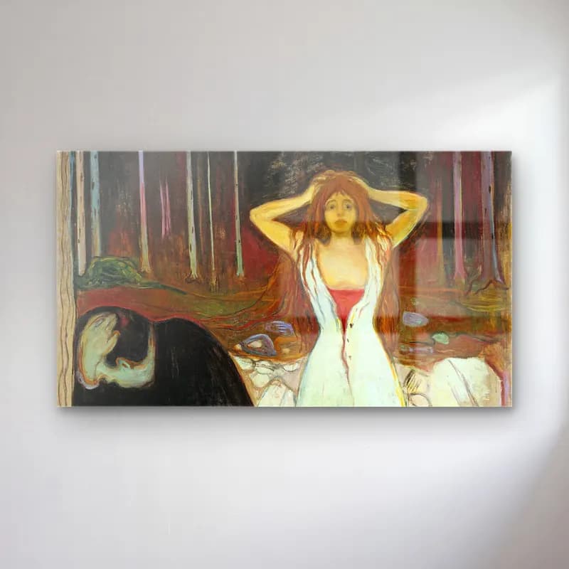 Edvard Munch – Ashes cam tablo — Edvard Munch – Ashes — empresyonist elbiseli kadın
