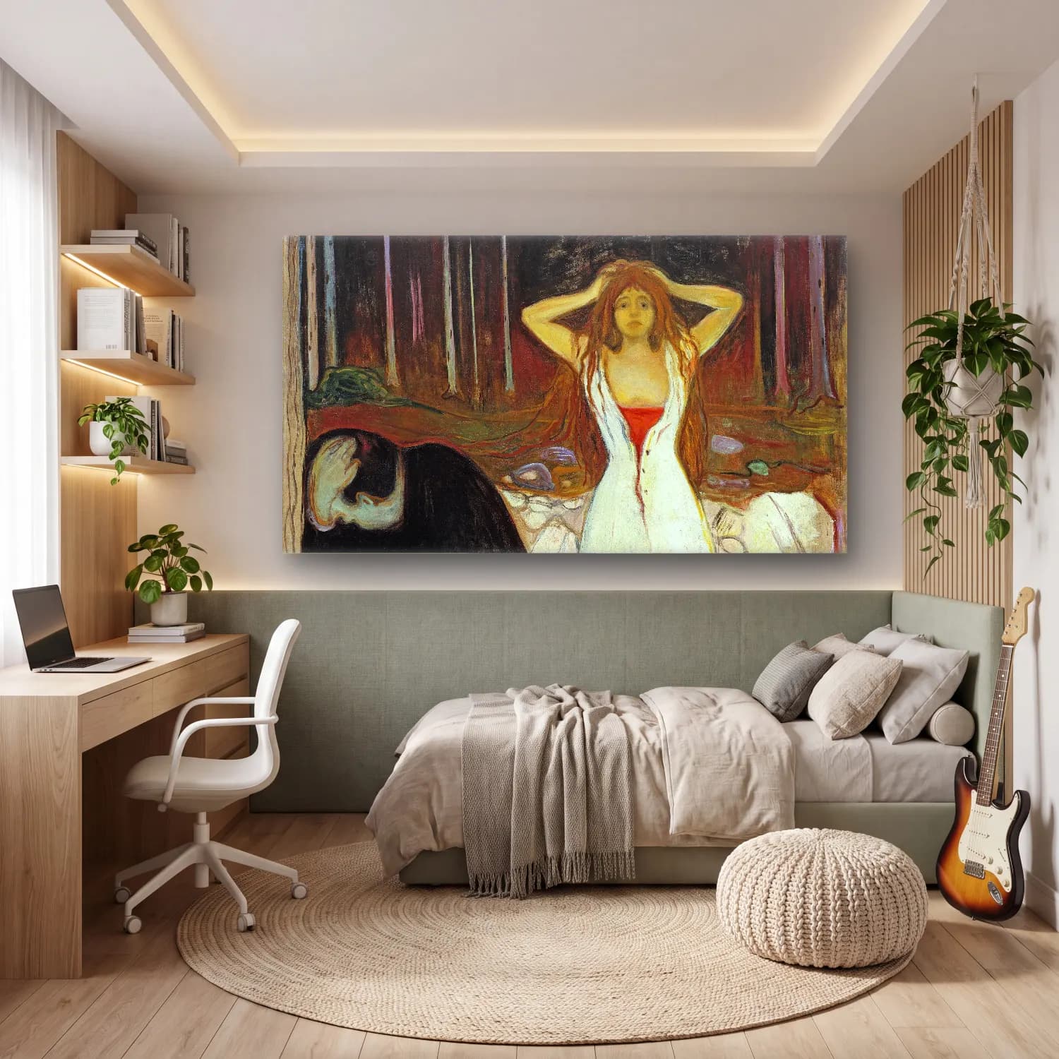 Edvard Munch – Ashes cam tablo — genç odasında