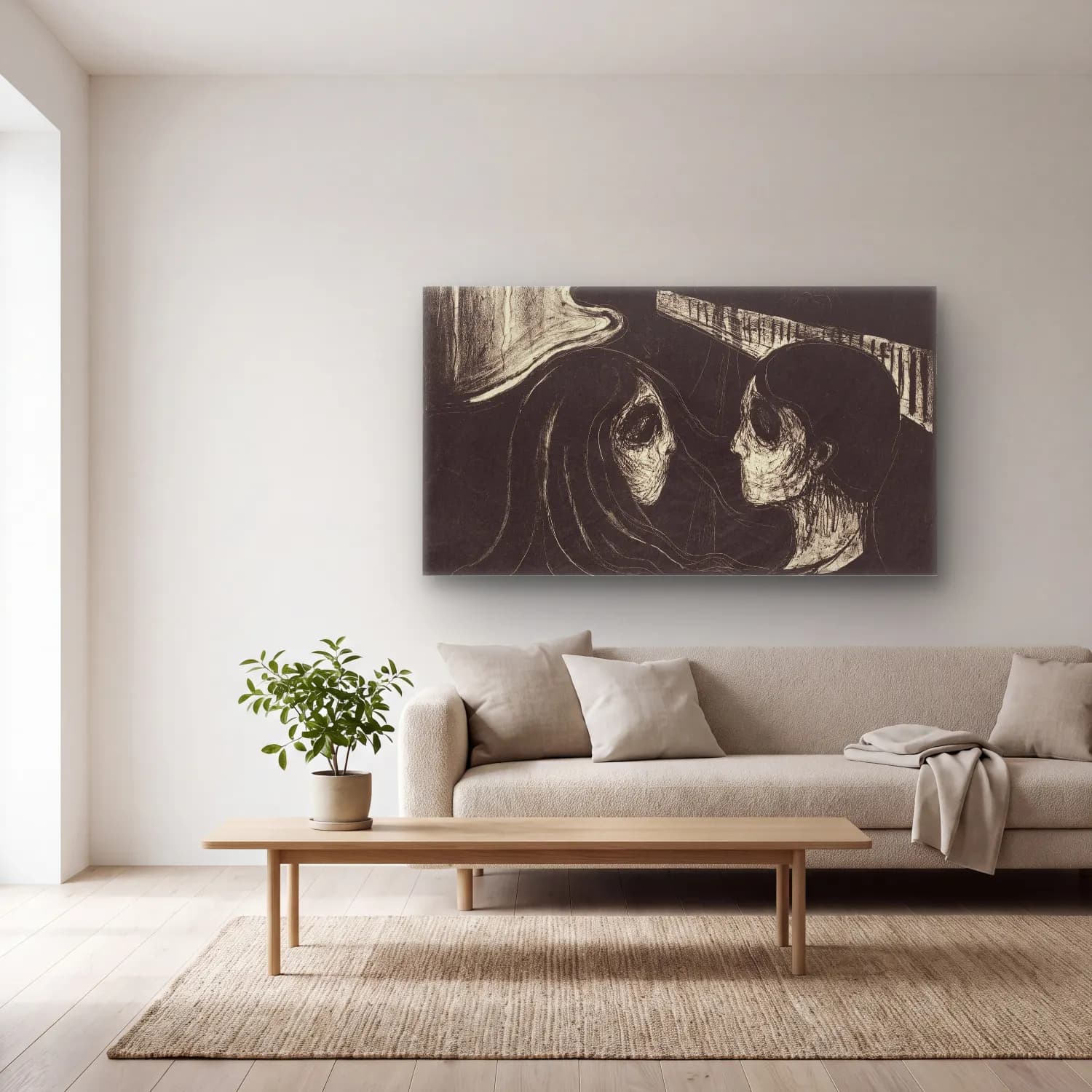 Edvard Munch – Attraction I cam tablo — açık renk salonda