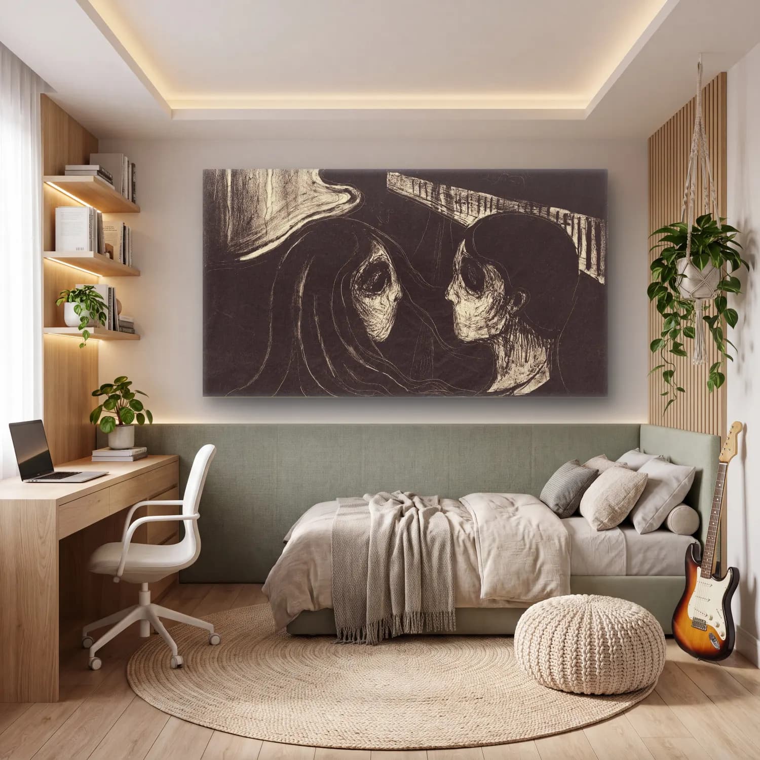 Edvard Munch – Attraction I cam tablo — genç odasında