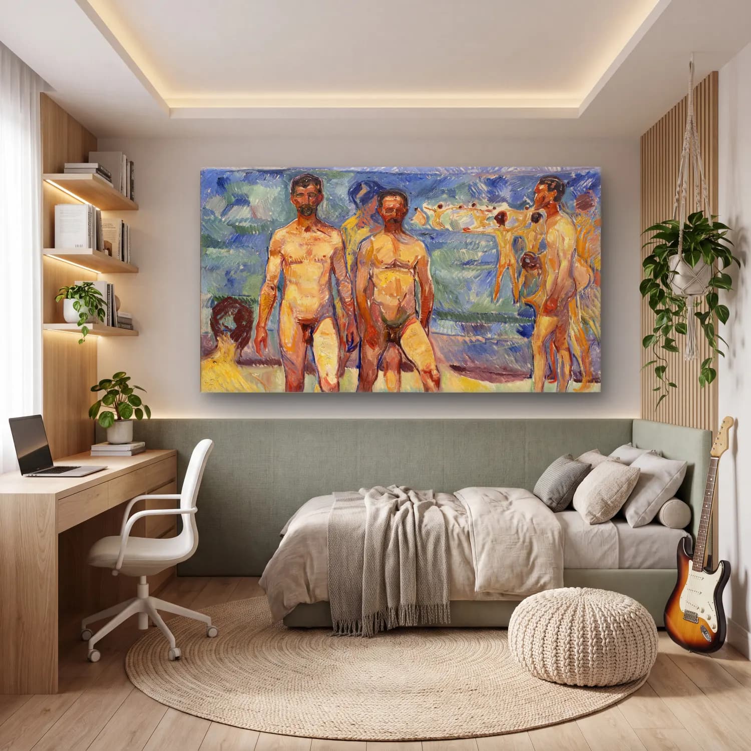 Edvard Munch – Bathing men cam tablo — genç odasında