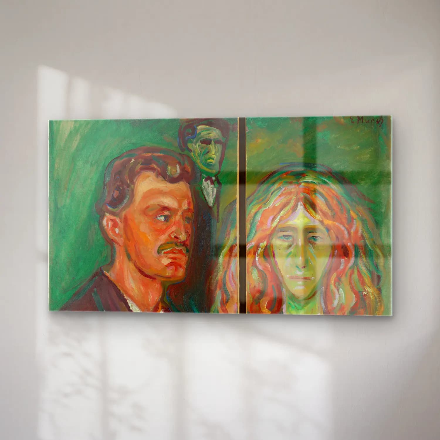 Edvard Munch – Caricature Portrait of Tulla Larsen cam tablo — sağ açıdan görünüm
