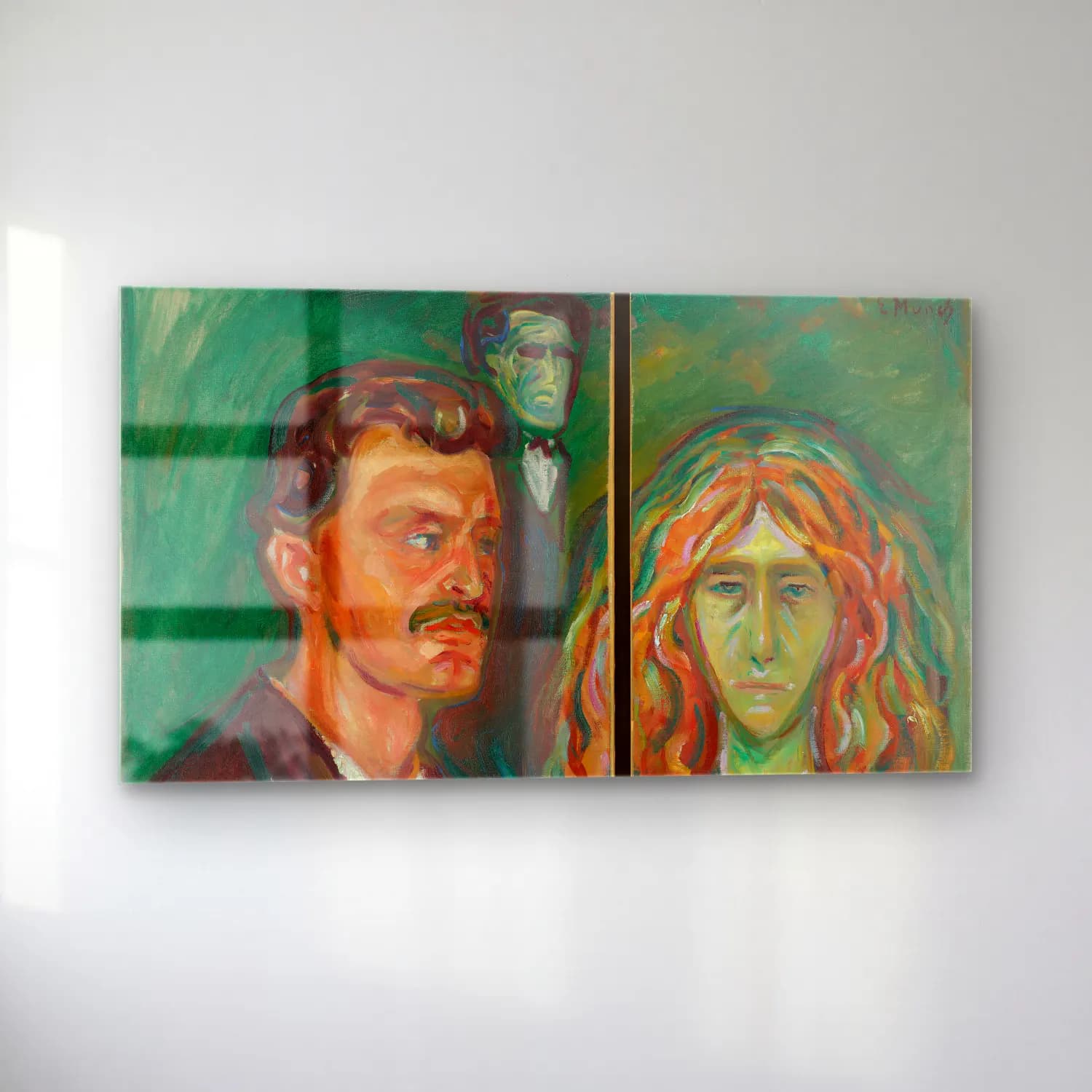 Edvard Munch – Caricature Portrait of Tulla Larsen cam tablo — sol açıdan görünüm