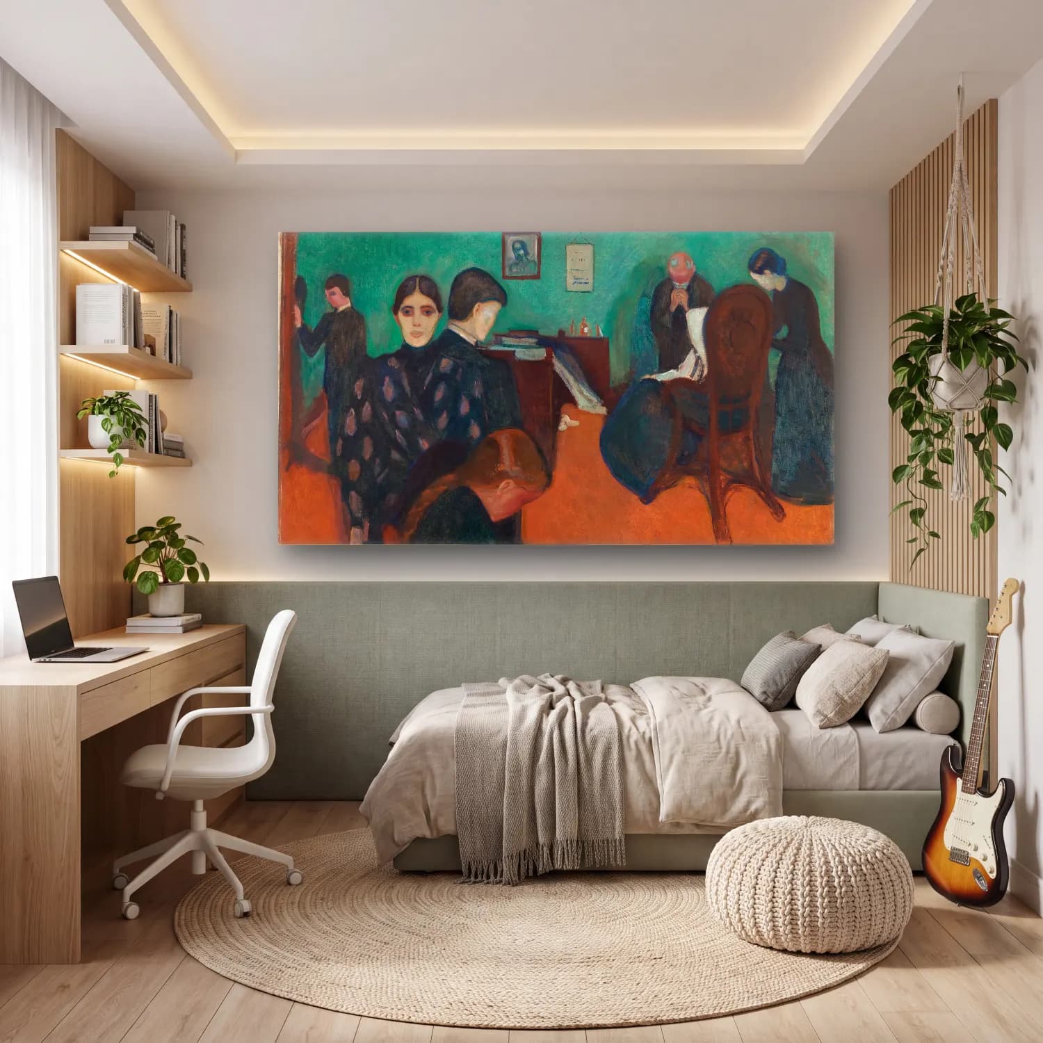 Edvard Munch – Death in the Sickroom cam tablo — genç odasında