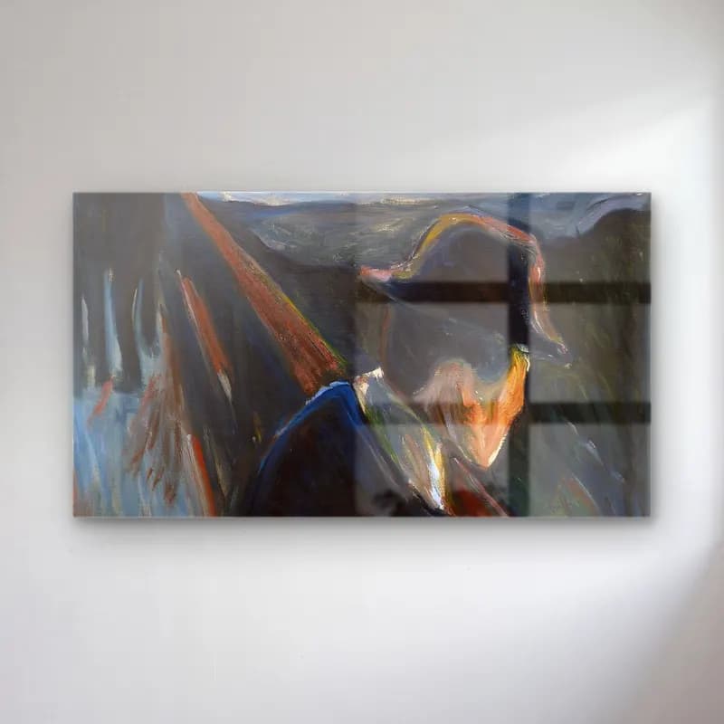 Edvard Munch – Despair cam tablo — Edvard Munch – Despair — yağlı boya soyut manzara