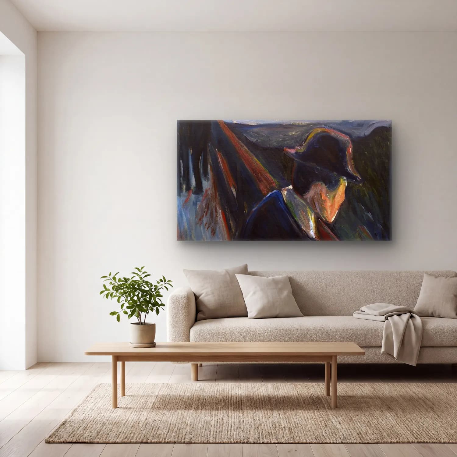 Edvard Munch – Despair cam tablo — açık renk salonda