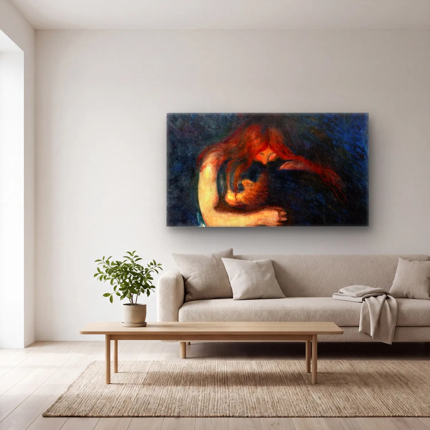 Edvard Munch – Edvard Munch - Vampire cam tablo — açık renk salonda