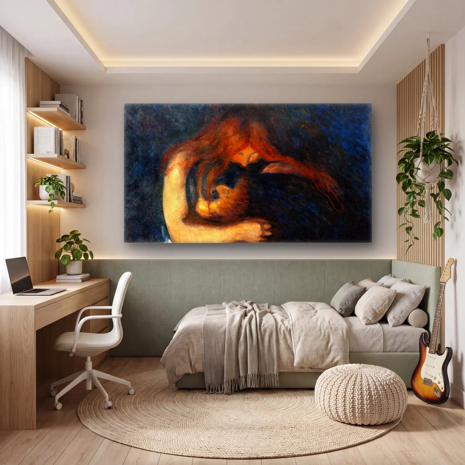 Edvard Munch – Edvard Munch - Vampire cam tablo — genç odasında