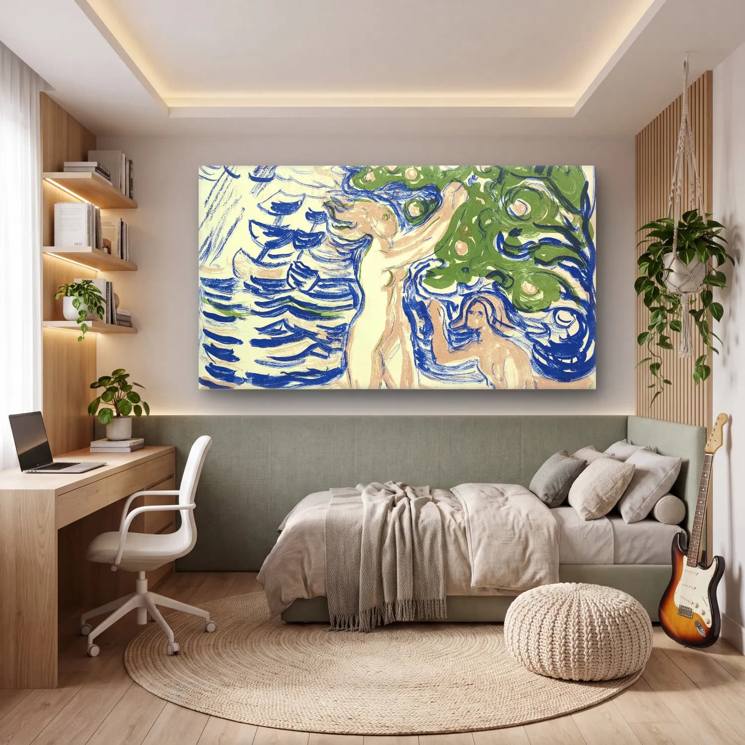 Edvard Munch – Girls Picking Apples cam tablo — genç odasında