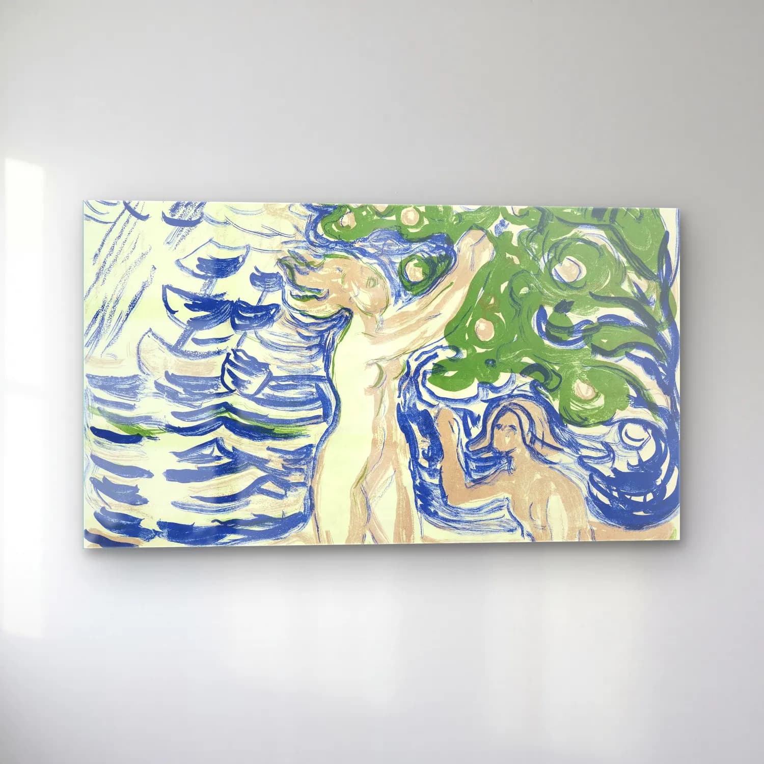 Edvard Munch – Girls Picking Apples cam tablo — sol açıdan görünüm