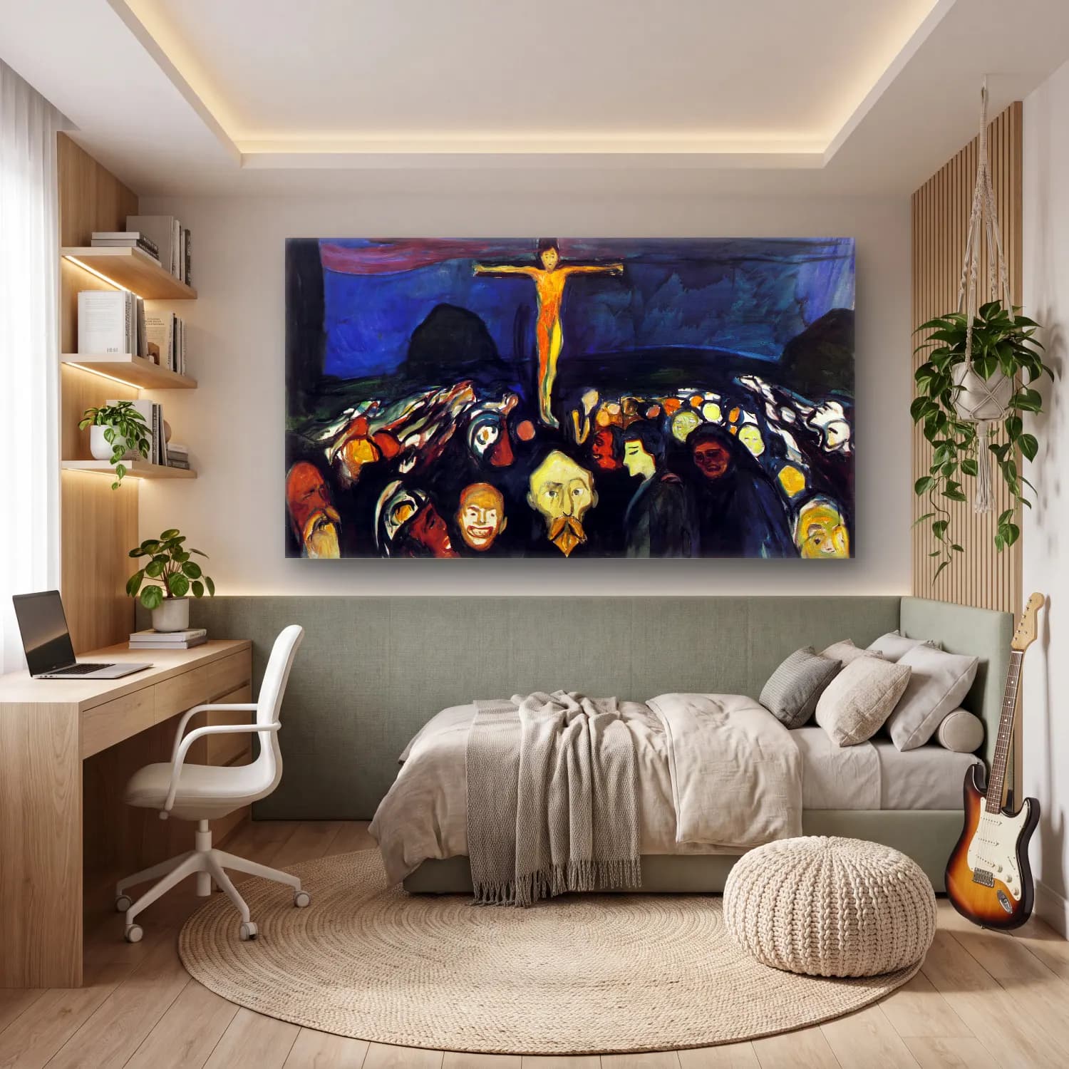 Edvard Munch – Golgotha cam tablo — genç odasında