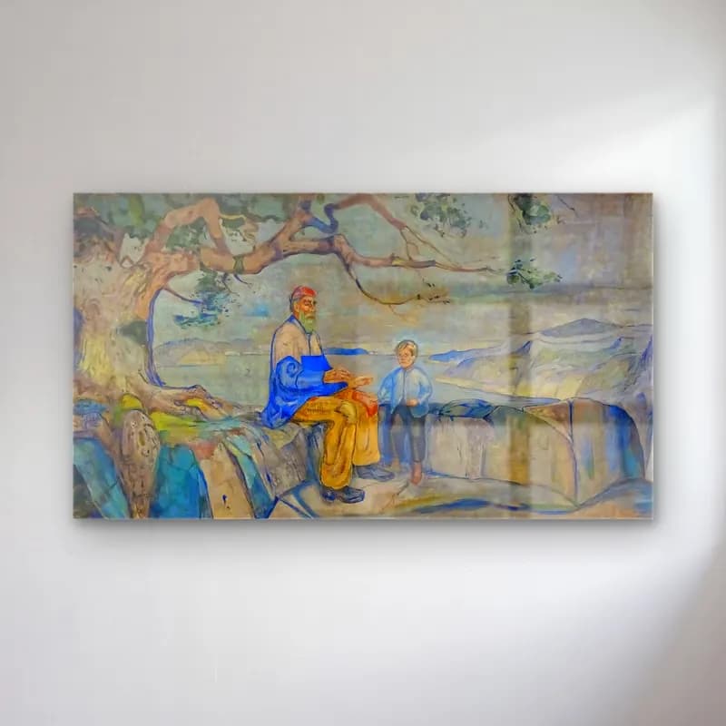Edvard Munch – Historien cam tablo — Edvard Munch – Historien — empresyonist dini sahne