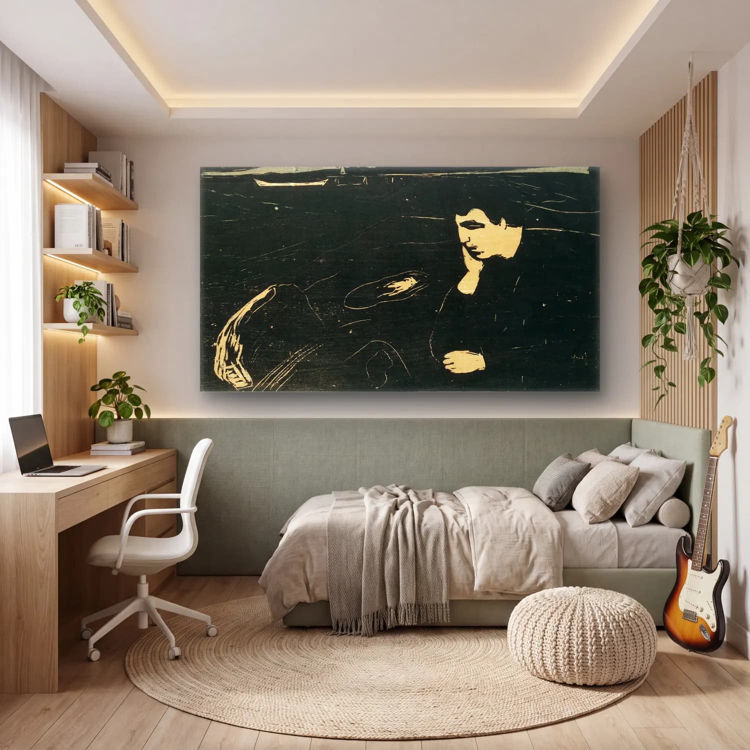 Edvard Munch – Melancholy III cam tablo — genç odasında