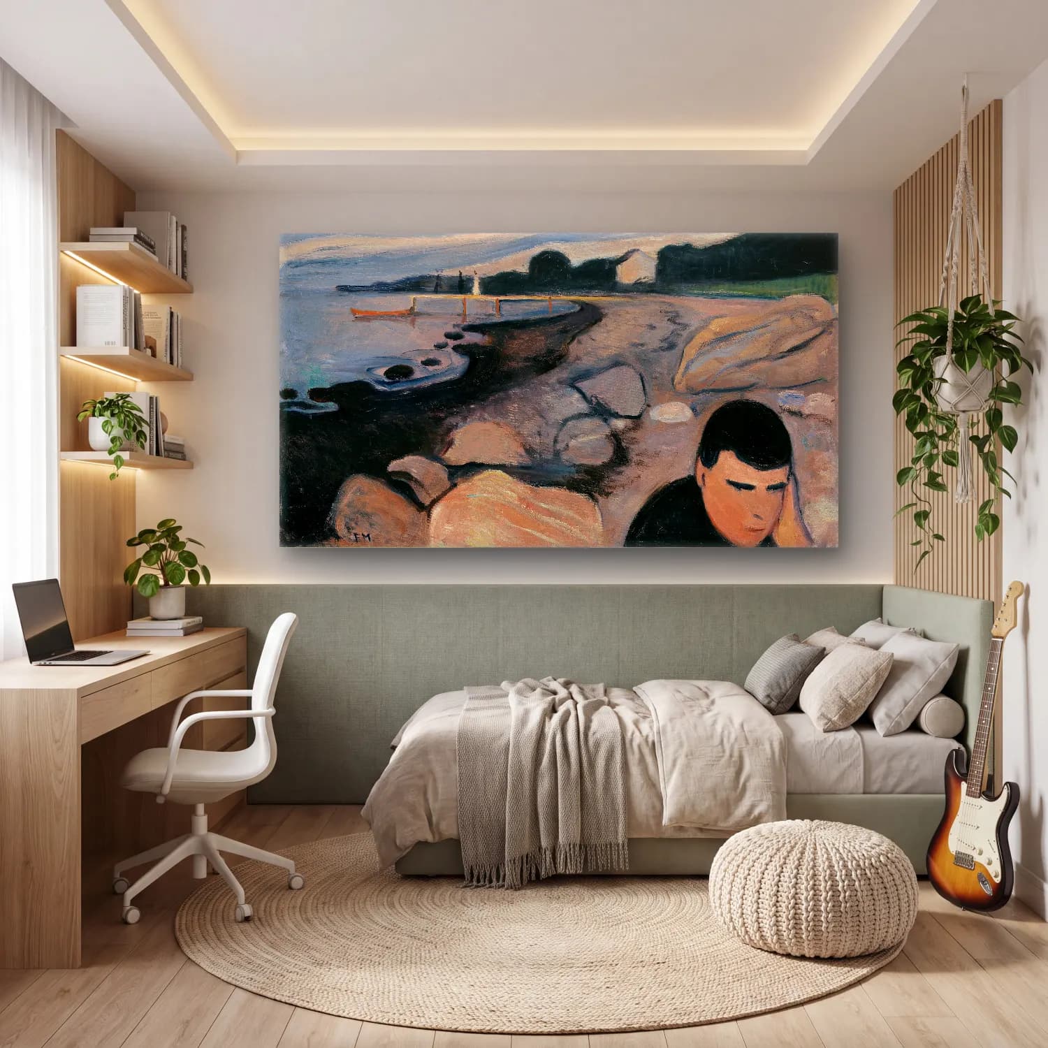 Edvard Munch – Melankoli cam tablo — genç odasında