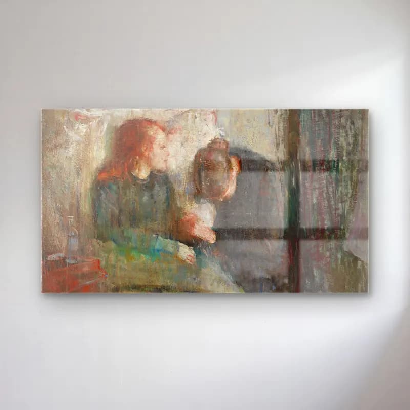 Edvard Munch – Munch Det Syke Barn cam tablo — Edvard Munch – Munch Det Syke Barn — empresyonist anne ve çocuk