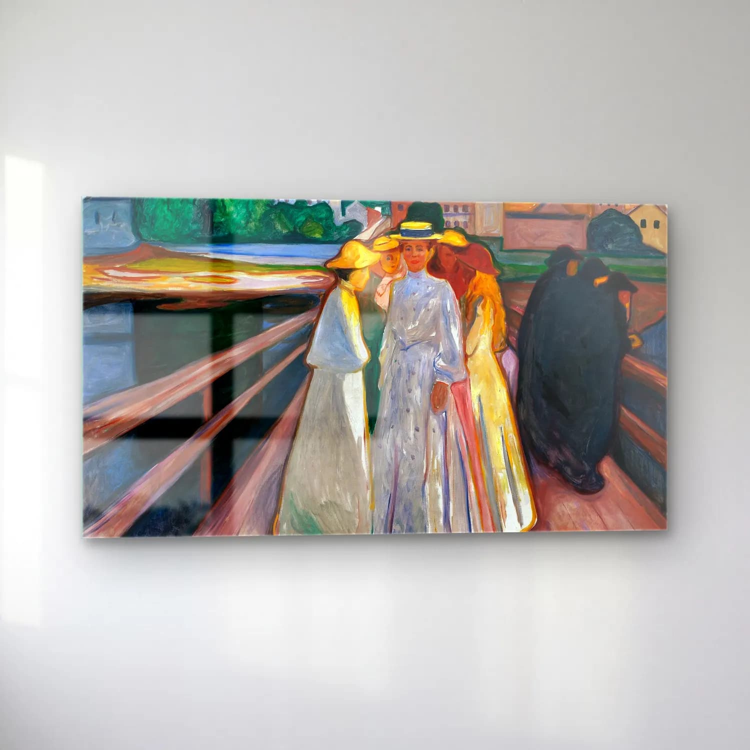 Edvard Munch – On the Bridge Thielska cam tablo — sol açıdan görünüm