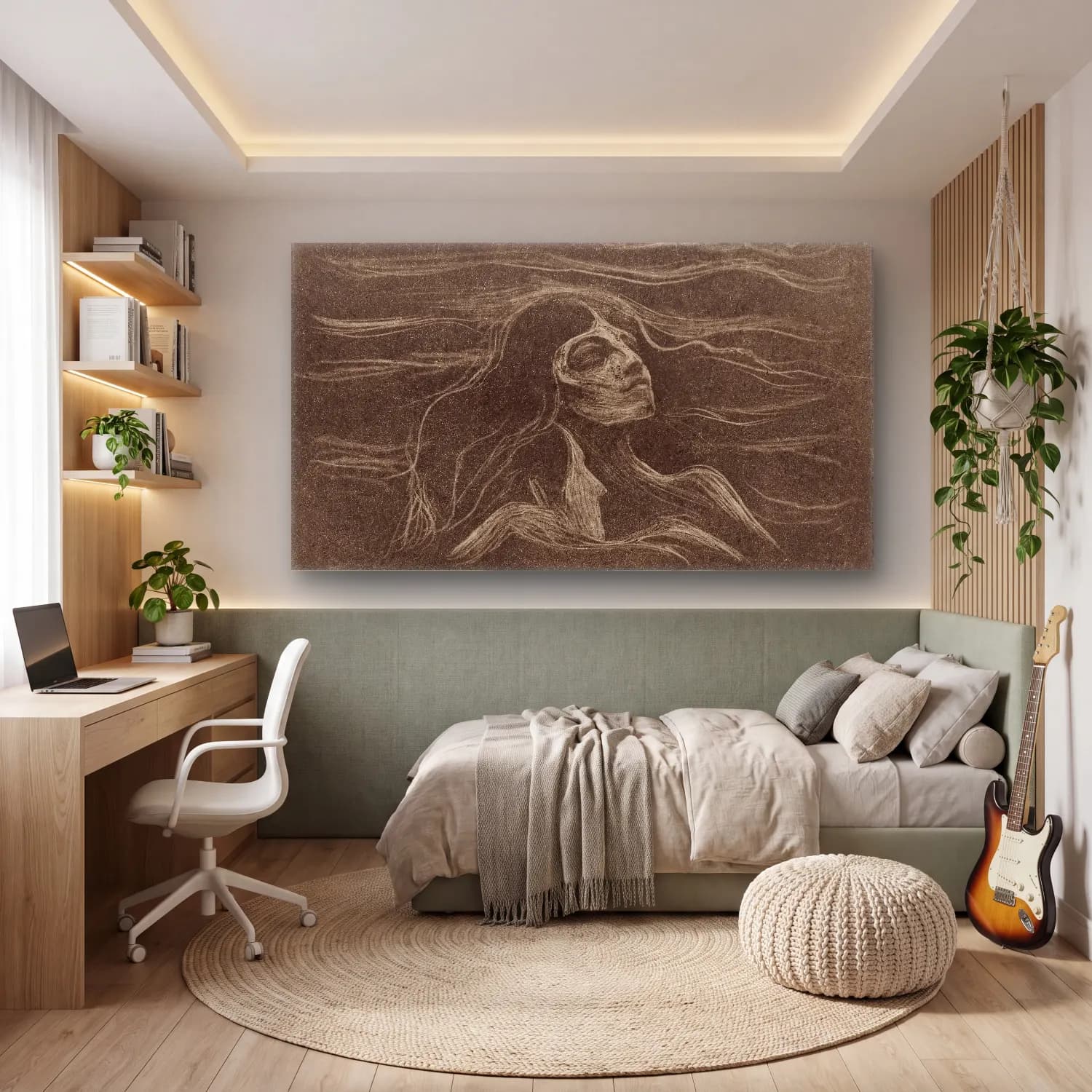 Edvard Munch – On the Waves of Love cam tablo — genç odasında