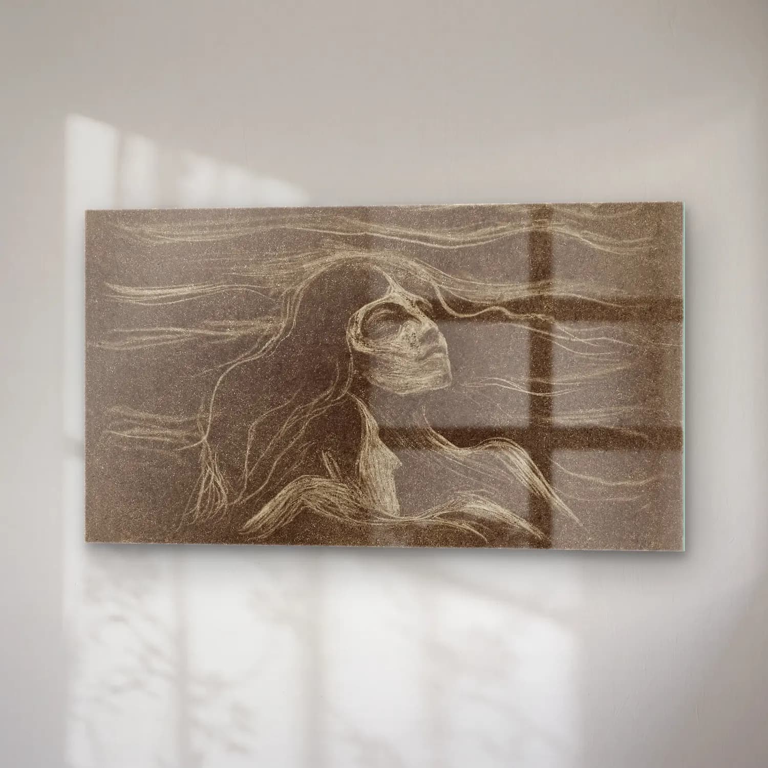 Edvard Munch – On the Waves of Love cam tablo — sağ açıdan görünüm
