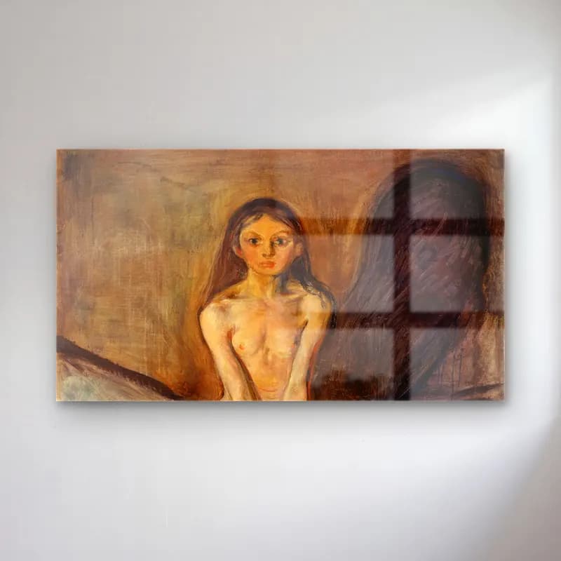 Edvard Munch – Puberty cam tablo — Edvard Munch – Puberty — empresyonist melek