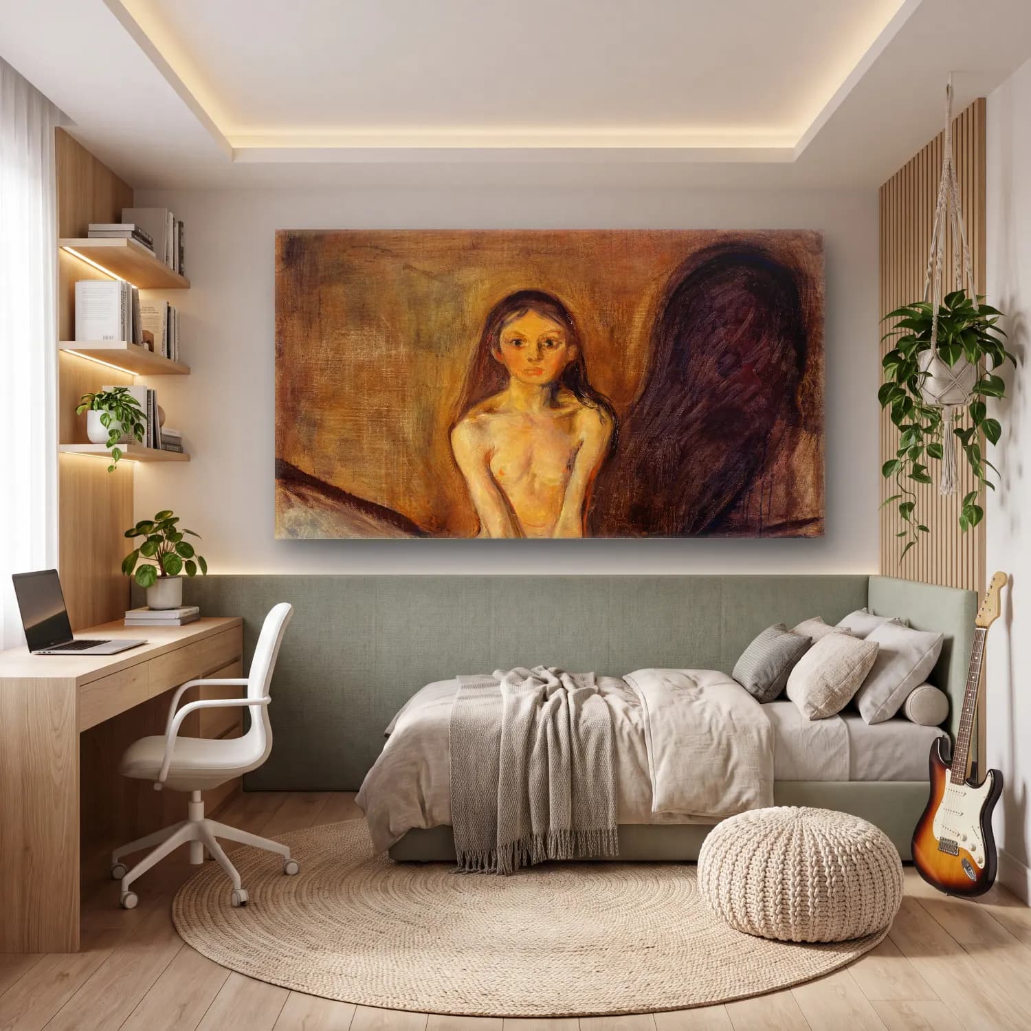 Edvard Munch – Puberty cam tablo — genç odasında