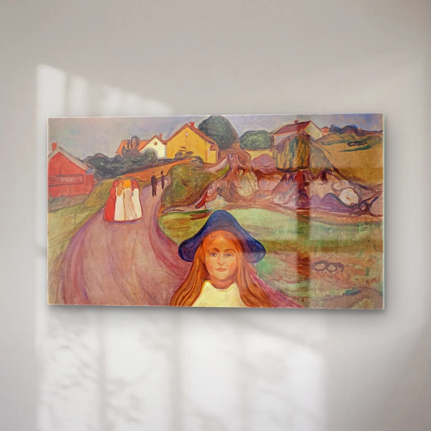Edvard Munch – Road in Aasgaardstrand cam tablo — sağ açıdan görünüm