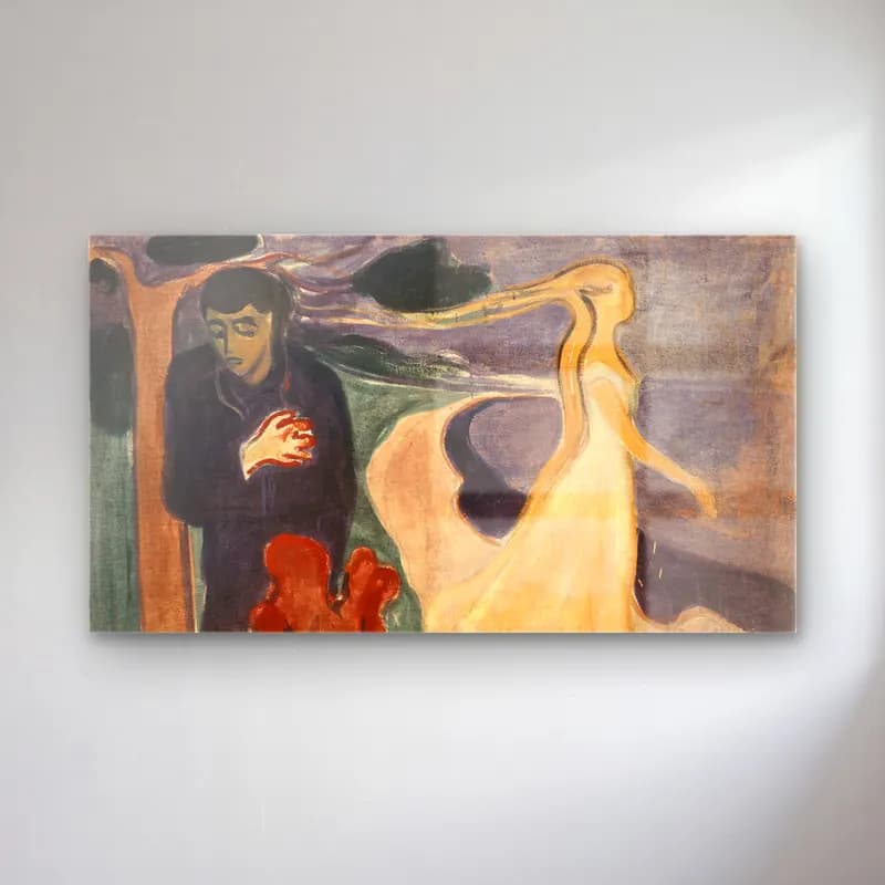 Edvard Munch – Separation cam tablo — Edvard Munch – Separation — empresyonist elbiseli kadın