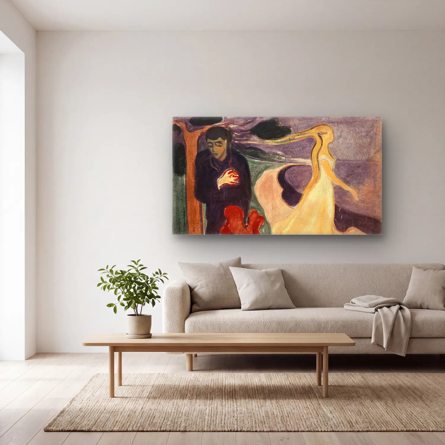Edvard Munch – Separation cam tablo — açık renk salonda