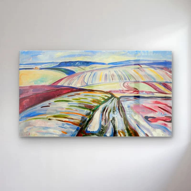 Edvard Munch – Snow Landscape cam tablo — Edvard Munch – Snow Landscape — empresyonist soyut manzara