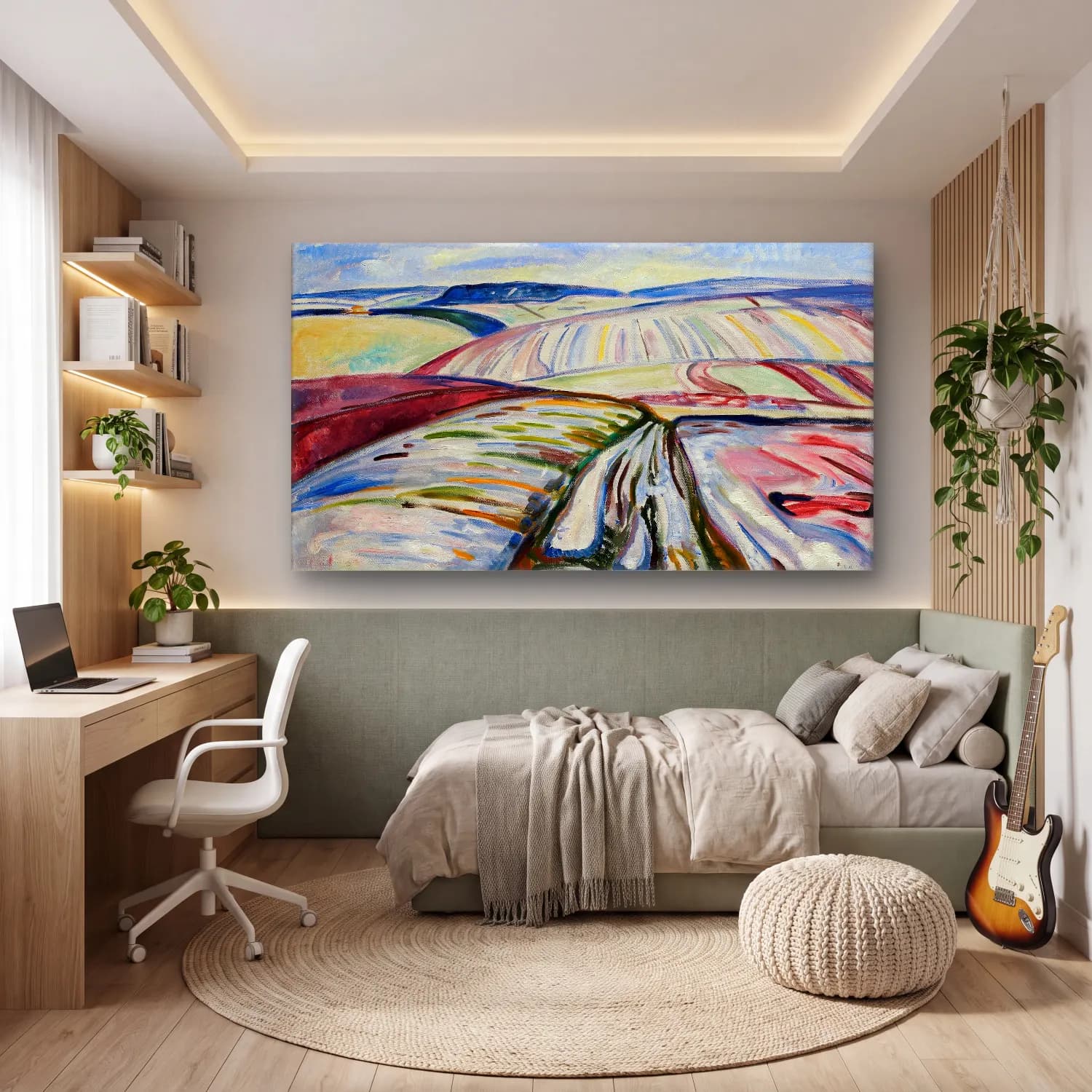 Edvard Munch – Snow Landscape cam tablo — genç odasında