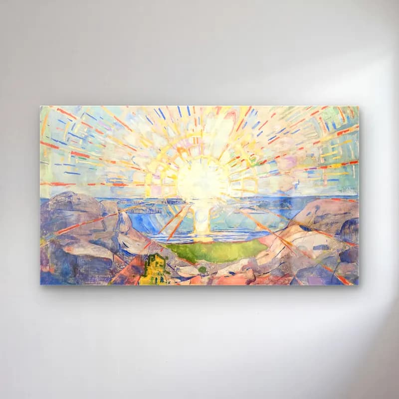 Edvard Munch – Solenintro cam tablo — Edvard Munch – Solenintro — empresyonist güneş ve gökkuşağı