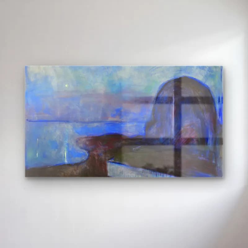 Edvard Munch – Starry Night cam tablo — Edvard Munch – Starry Night — modern soyut soyut manzara