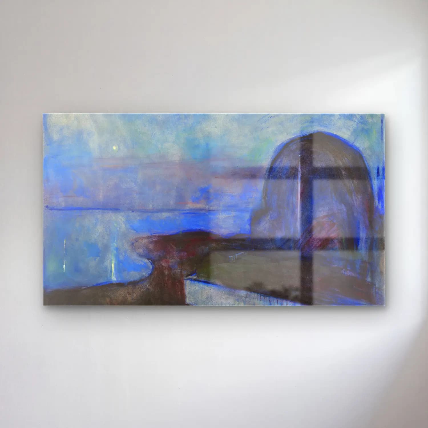 Edvard Munch – Starry Night cam tablo — Edvard Munch – Starry Night — modern soyut soyut manzara