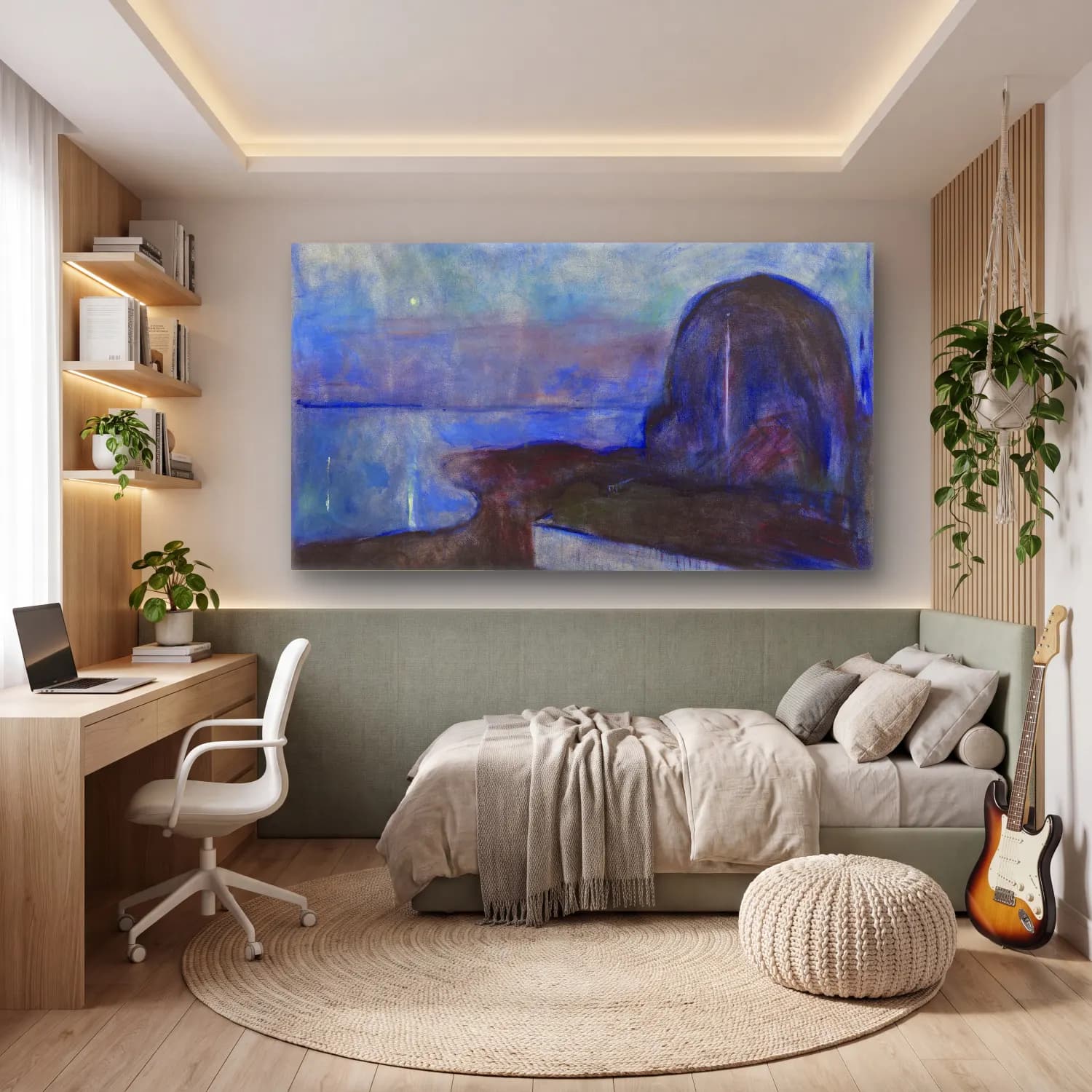 Edvard Munch – Starry Night cam tablo — genç odasında