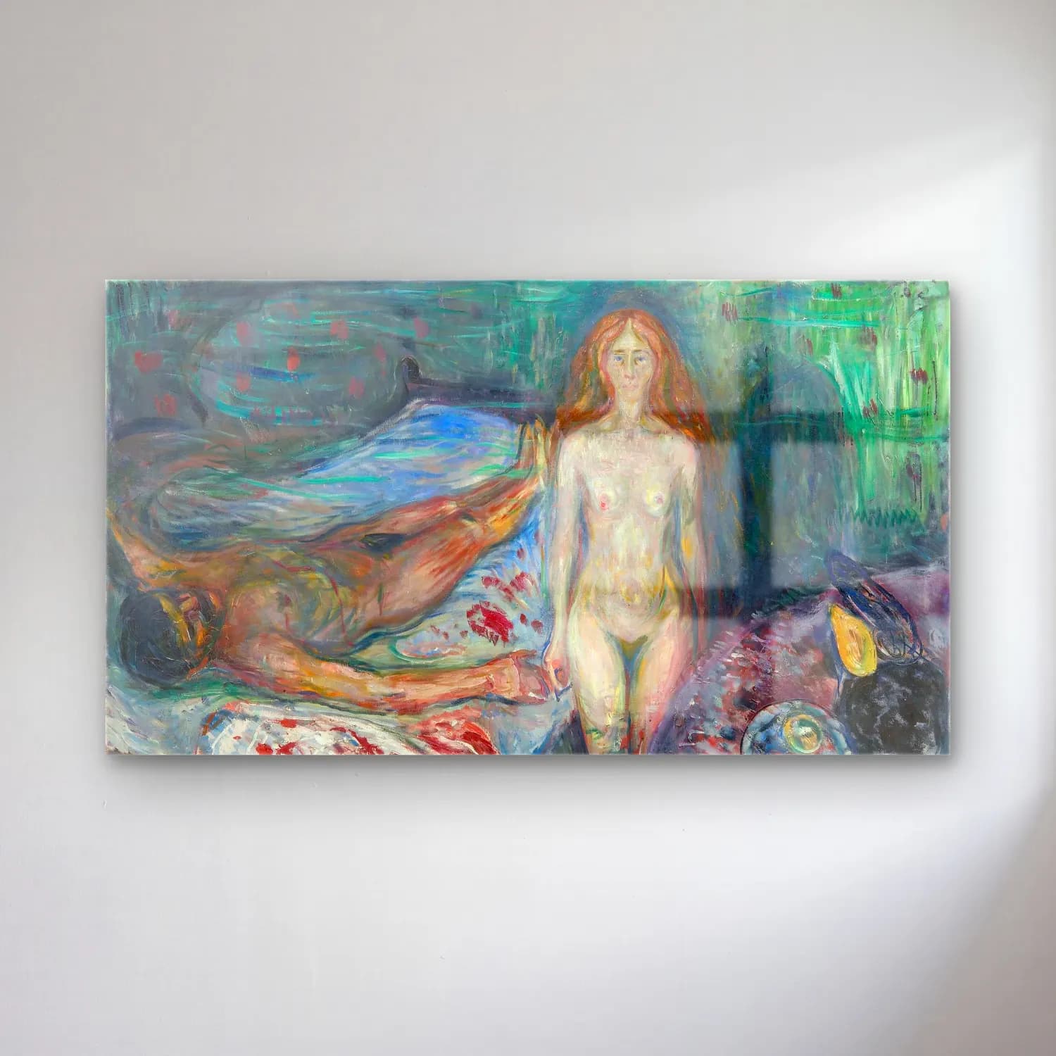 Edvard Munch – The Death of Marat cam tablo — Edvard Munch – The Death of Marat — empresyonist figür çalışması