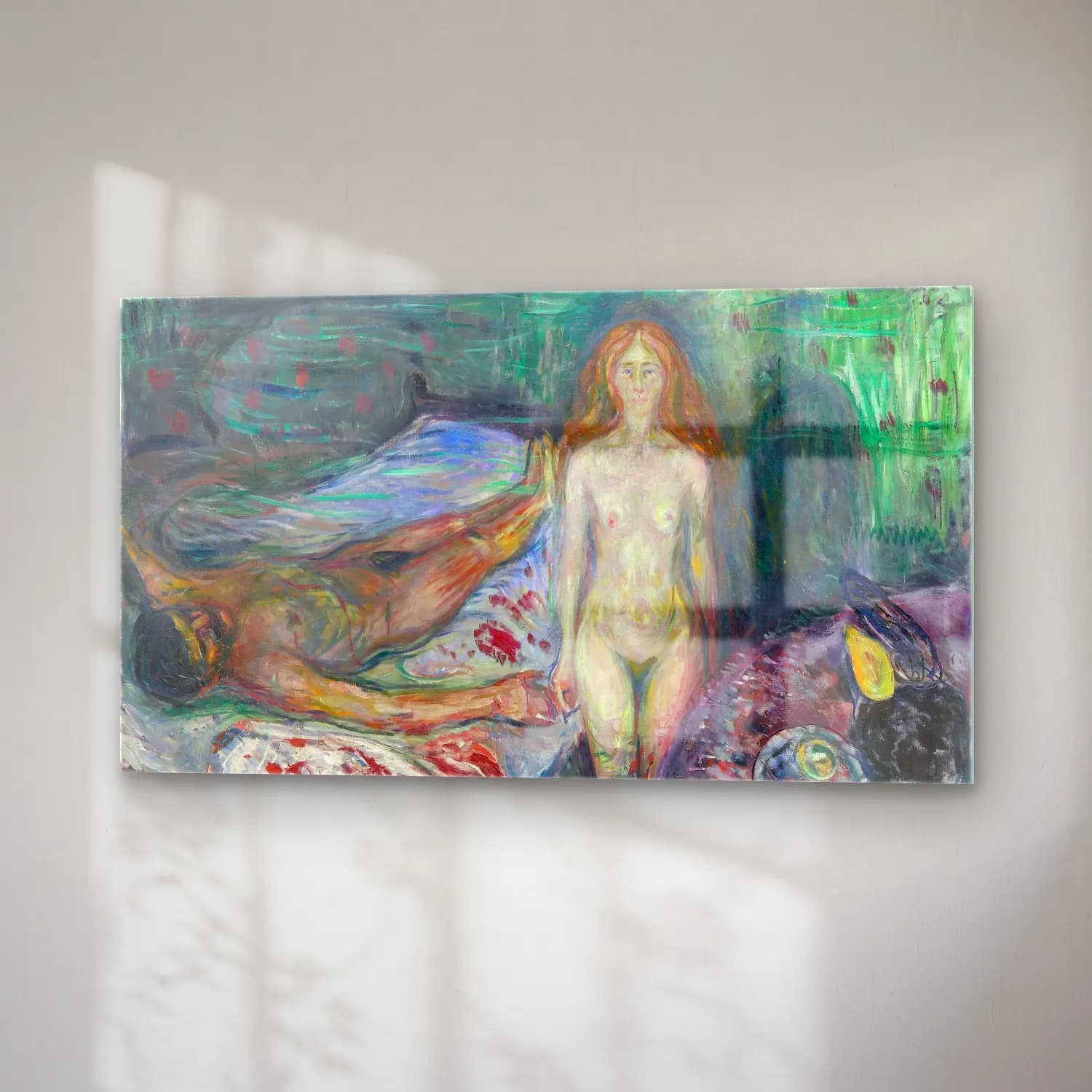 Edvard Munch – The Death of Marat cam tablo — sağ açıdan görünüm