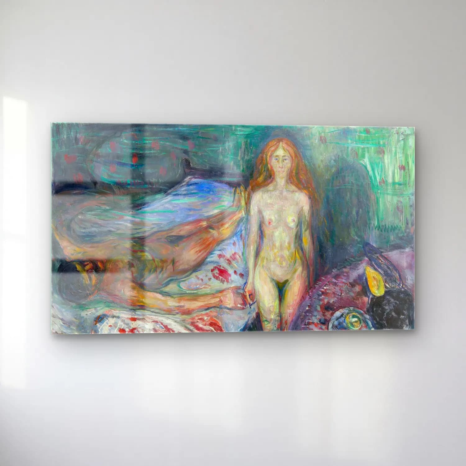 Edvard Munch – The Death of Marat cam tablo — sol açıdan görünüm