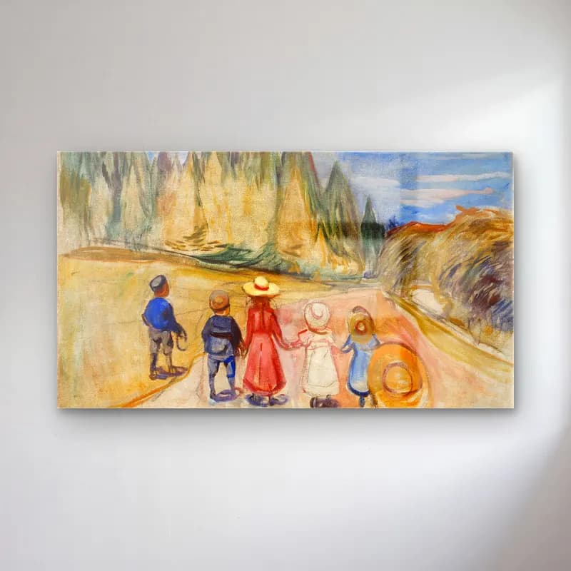 Edvard Munch – The Fairytale Forest cam tablo — Edvard Munch – The Fairytale Forest — empresyonist sahilde i̇nsanlar