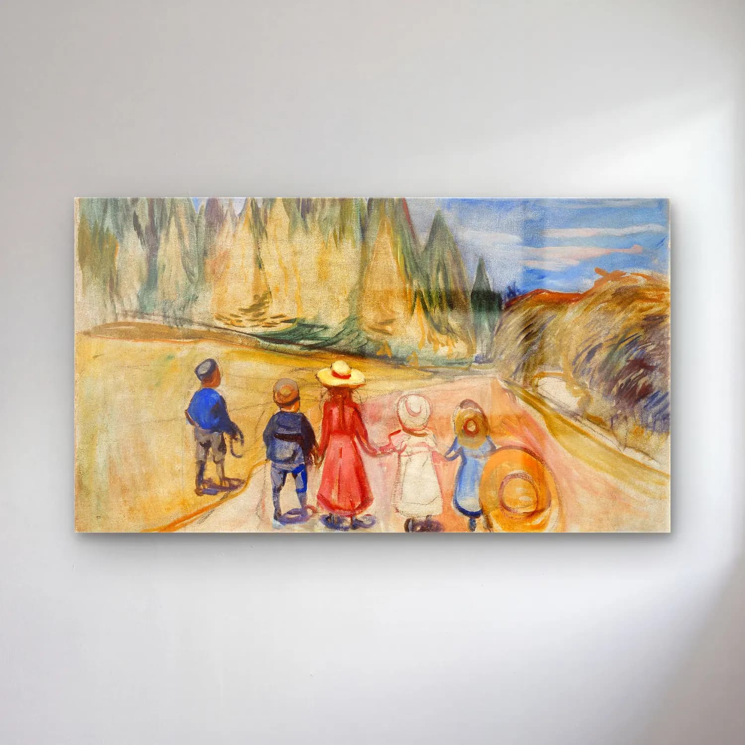 Edvard Munch – The Fairytale Forest cam tablo — Edvard Munch – The Fairytale Forest — empresyonist sahilde i̇nsanlar