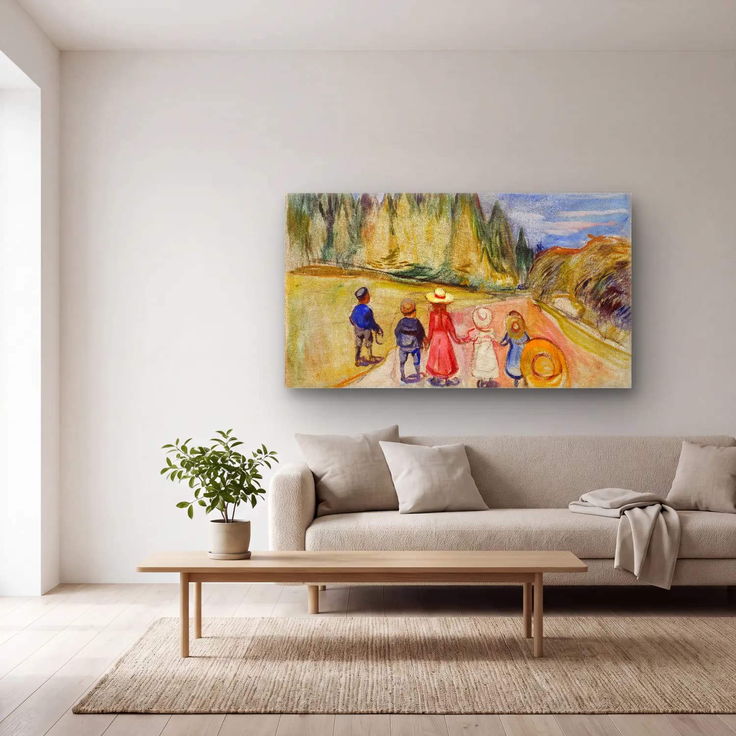 Edvard Munch – The Fairytale Forest cam tablo — açık renk salonda