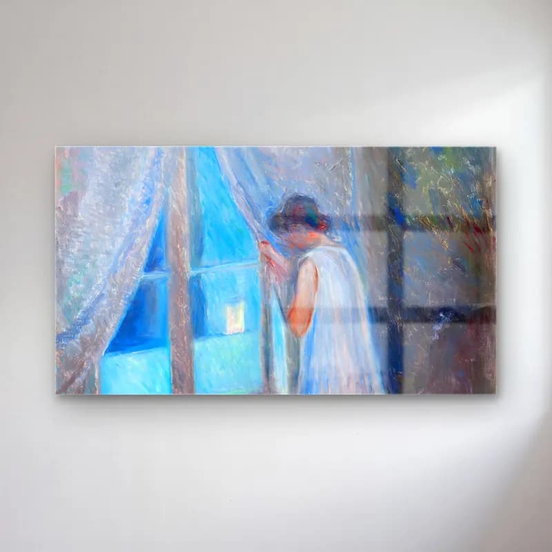 Edvard Munch – The Girl by the Window cam tablo — Edvard Munch – The Girl by the Window — empresyonist elbiseli kadın