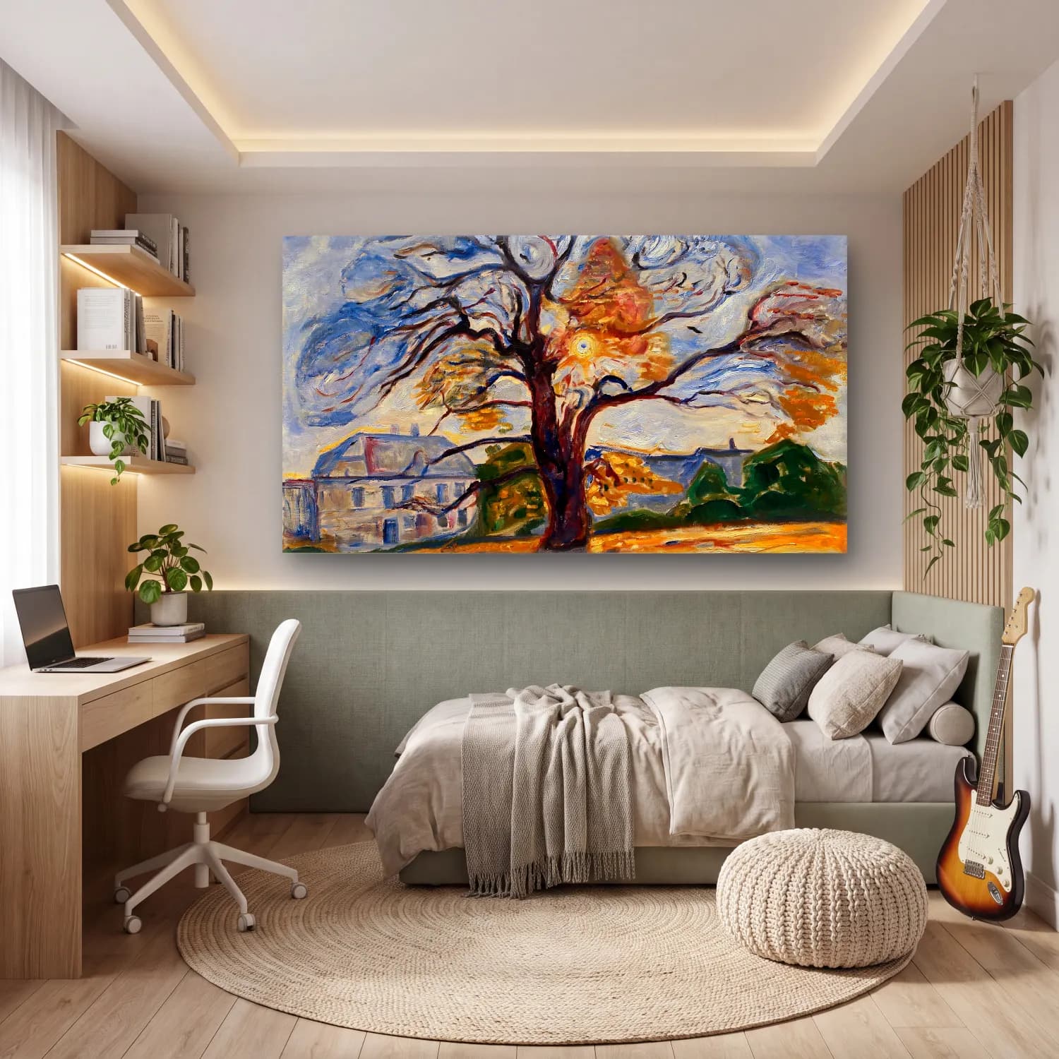Edvard Munch – The Oak Thielska cam tablo — genç odasında