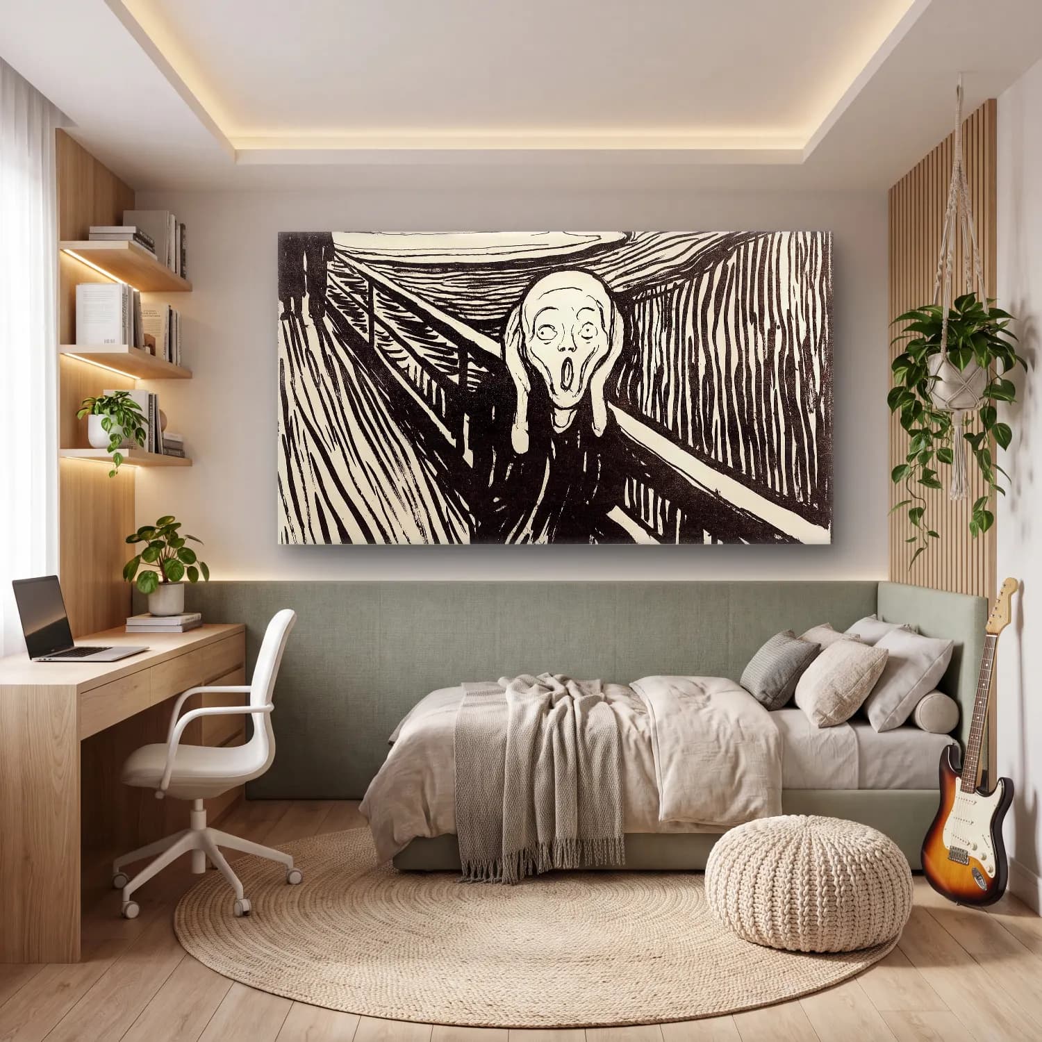 Edvard Munch – The Scream cam tablo — genç odasında