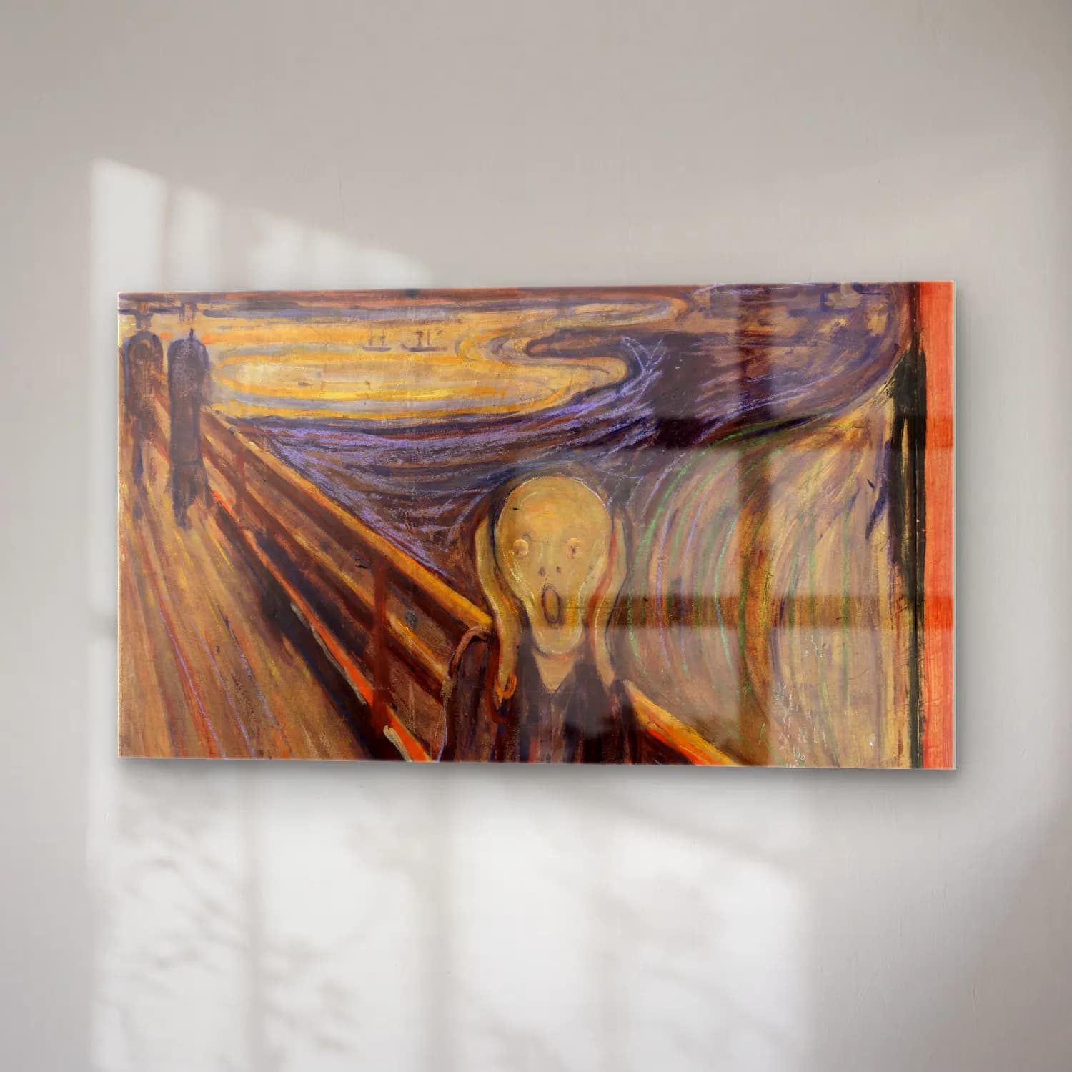 Edvard Munch – The Scream – Sarı Tonlar cam tablo — sağ açıdan görünüm