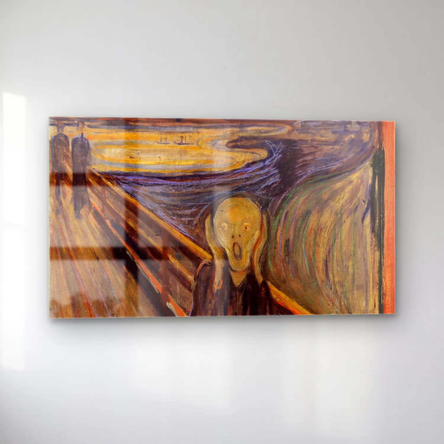 Edvard Munch – The Scream – Sarı Tonlar cam tablo — sol açıdan görünüm