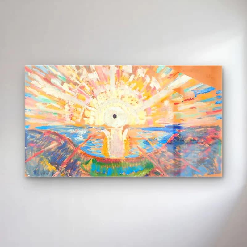 Edvard Munch – The Sun cam tablo — Edvard Munch – The Sun — empresyonist güneş ve gökkuşağı