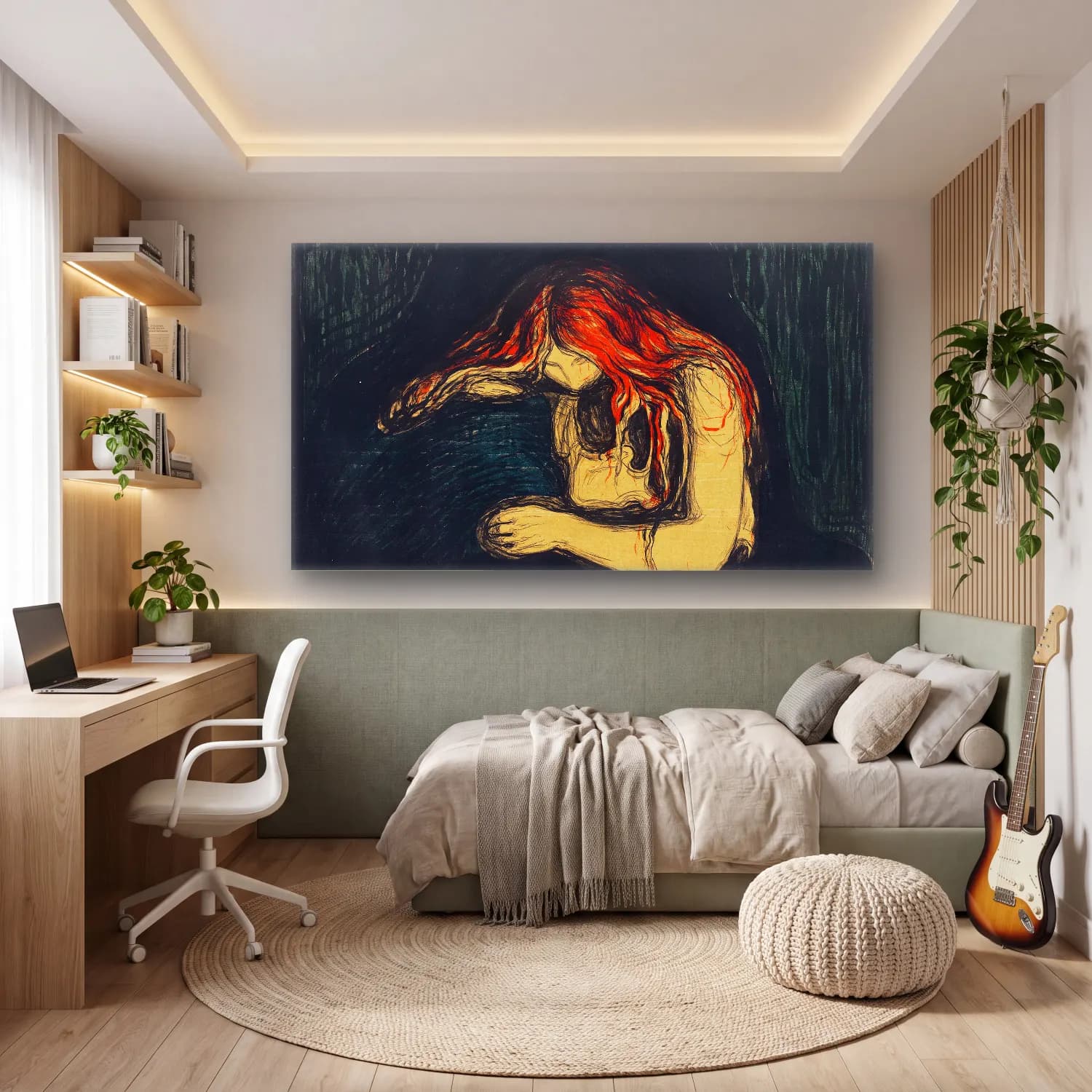 Edvard Munch – The Vampire II cam tablo — genç odasında