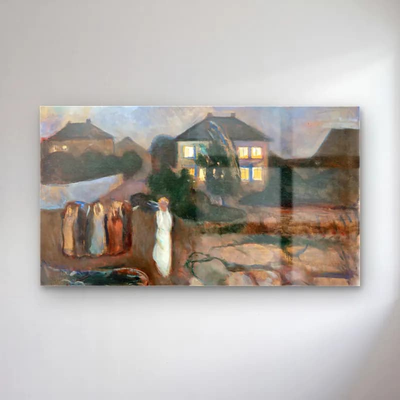 Edvard Munch – The storm cam tablo — Edvard Munch – The storm — empresyonist köy sokağı