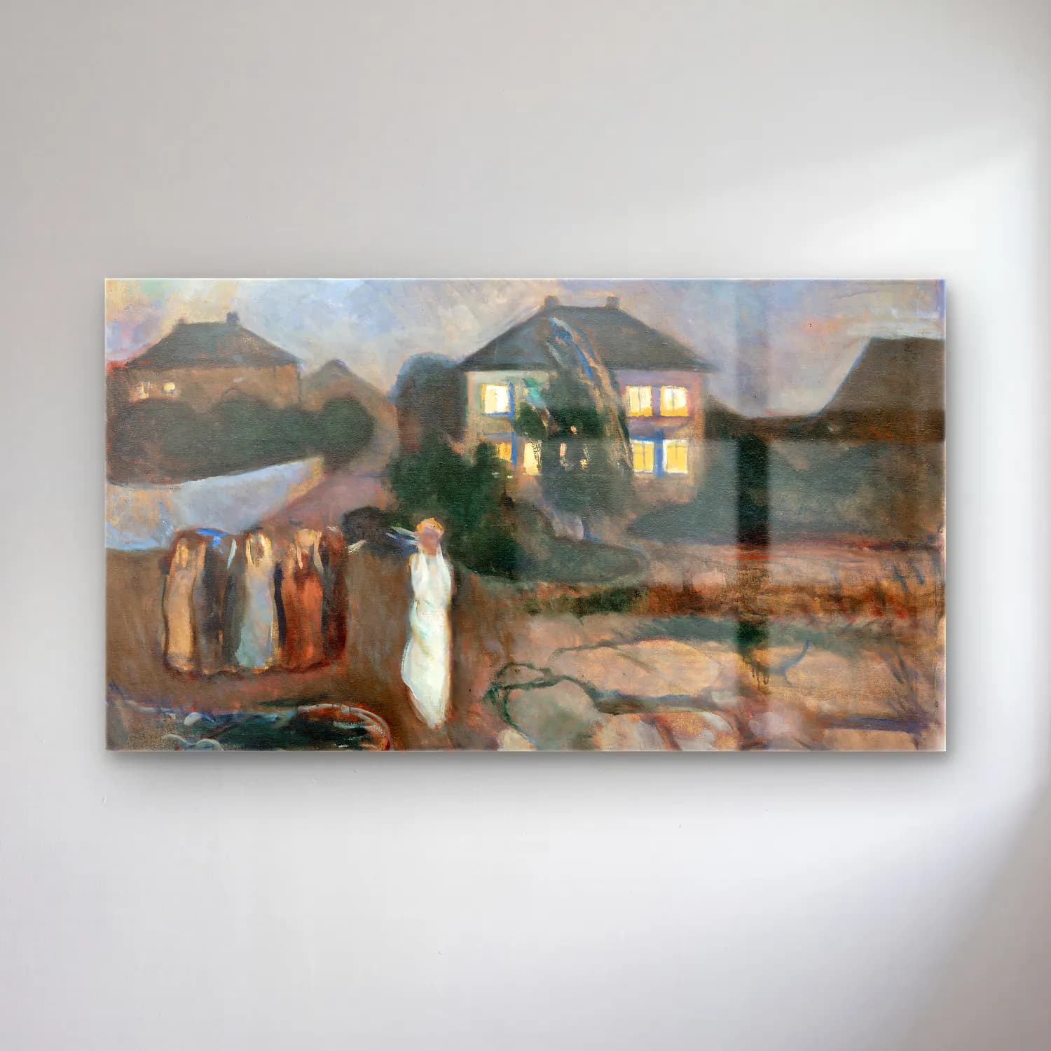 Edvard Munch – The storm cam tablo — Edvard Munch – The storm — empresyonist köy sokağı